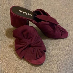 Kenneth Cole Vali Plum Suede Heeled Mule. Sz 9